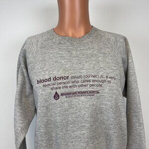 Vintage Brighams Womens Hospital Sweatshirt Size XL Blood Donor Program 90s